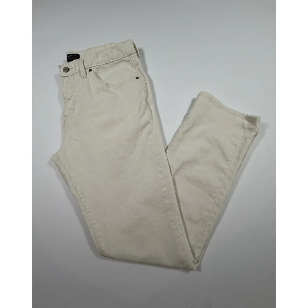 Banana Republic Premium Performance Jeans Mens 33x32 White Straight Leg Stretch